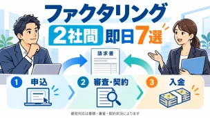 2社間ファクタリングの申込・審査と契約・入金の3ステップ