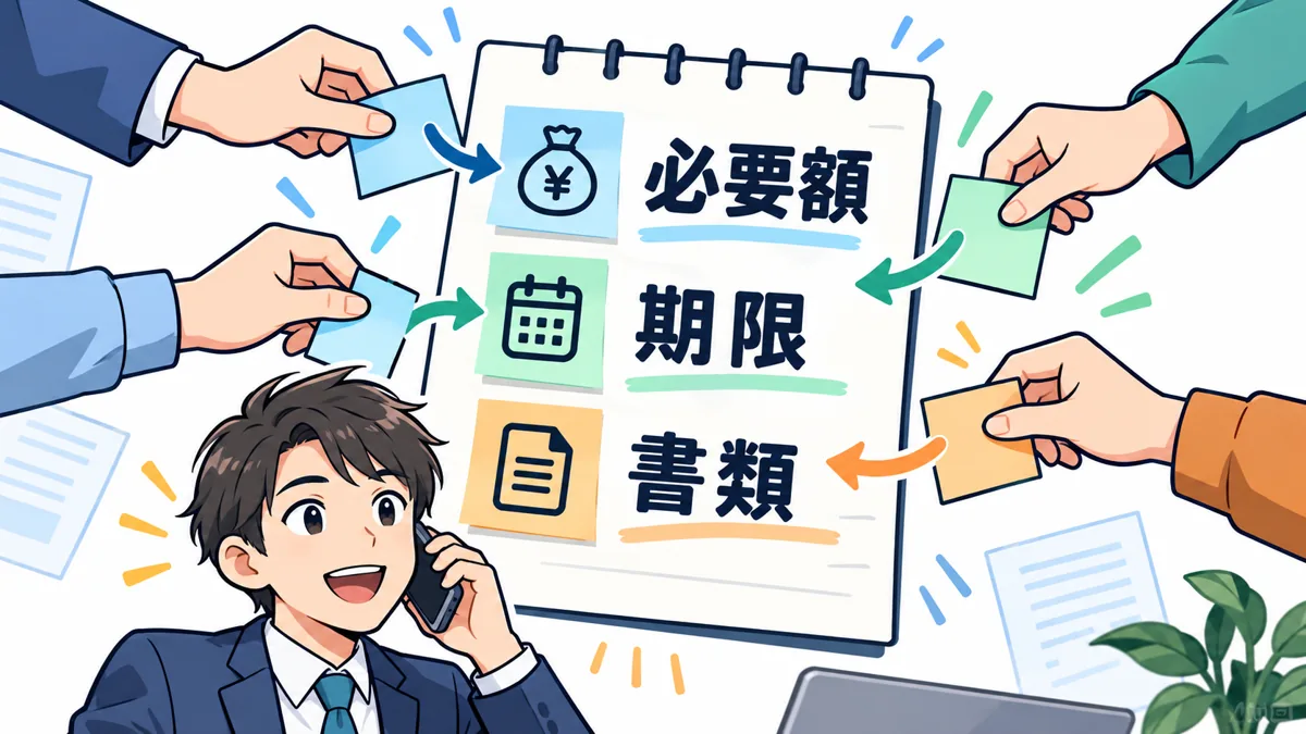 夜の問い合わせでは聞きたいことを一枚にまとめるを説明する漫画図解