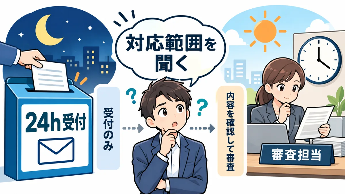 24時間365日、必ず審査してくれる会社はありますか？を説明する漫画図解