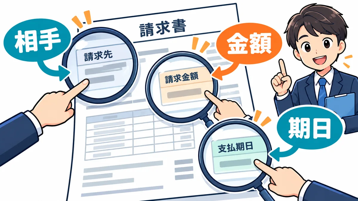 金額だけでなく売掛先・期日・取引の実在性を見るを説明する漫画図解