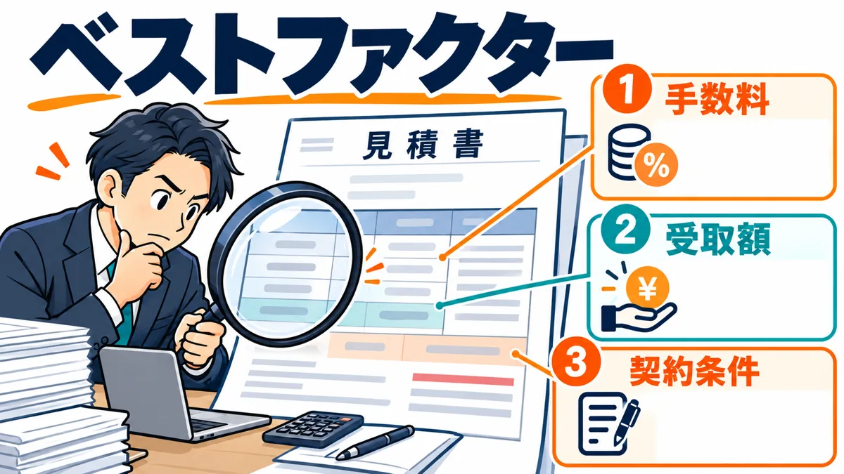 ベストファクターは契約前の見積もりと受取額を確かめるの図解