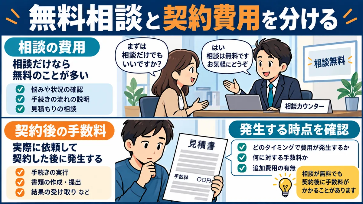 相談や見積もりだけでも費用はかかりますか？の図解