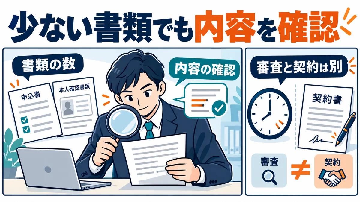書類が少ないことや審査が早いことは無条件通過を意味しないの図解