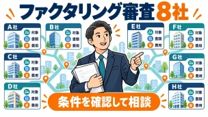 ファクタリング審査甘い会社を探すときのおすすめ8選の図解