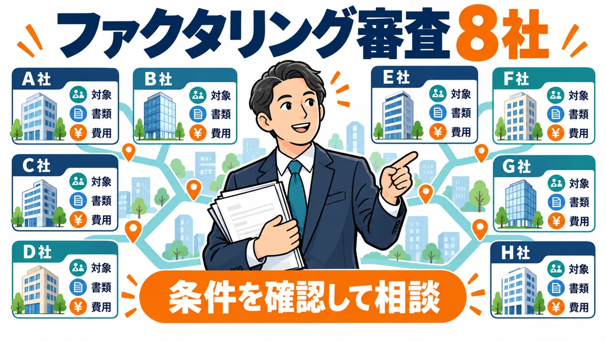 ファクタリング審査甘い会社を探すときのおすすめ8選の図解